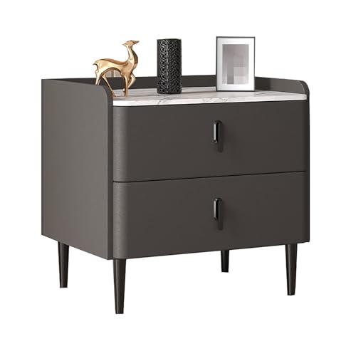 GPDNBIEU, Nachttisch mit Stauraum, kleiner, moderner, Beistelltisch, Bett-Beistelltisch for Wohnzimmer, Schlafzimmer, kleine Räume(Dark Gray b,45x40x50cm) von GPDNBIEU