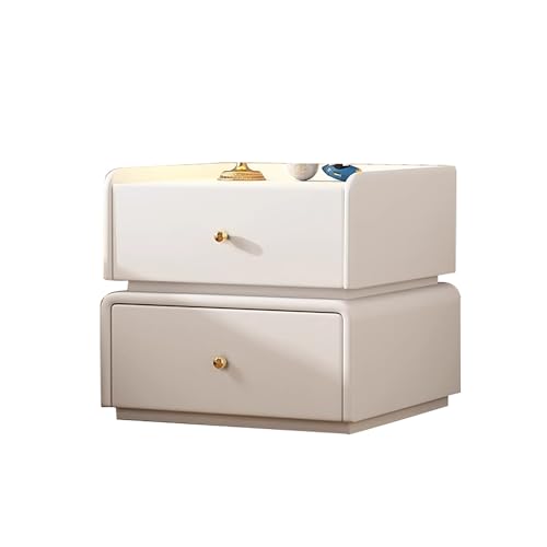 GPDNBIEU, Nachttisch neben dem Tisch, Beistelltische for Schlafzimmer, kleiner Beistelltisch, Aufbewahrungsschrank, Kommode, Organizer for das Heimbüro(Off white,40x40x45cm) von GPDNBIEU