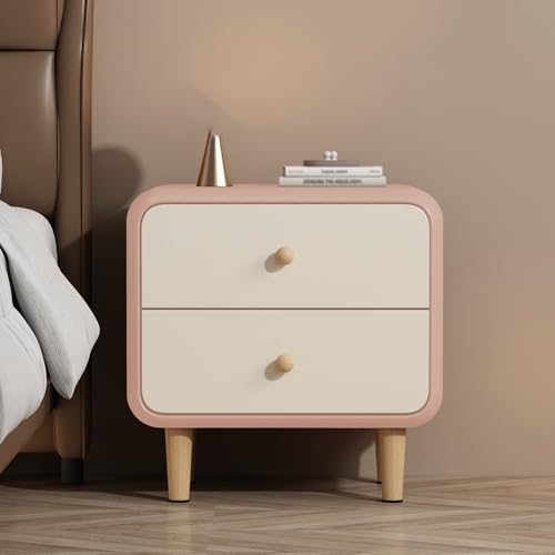GPDNBIEU, Nachttische, Beistelltisch, Nachttisch, mit Stauraum, Beistelltische, Schlafzimmer, Kommoden 2 Schubladen, Aufbewahrungsschrank(Pink White,40x40x48cm) von GPDNBIEU