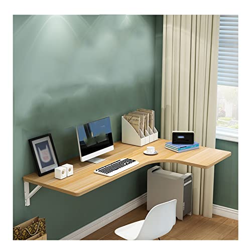 GPDNBIEU, Schwebender, an der Wand montierter L-förmiger Eckschreibtisch mit klappbarem Bock, platzsparendes Hängeregal for Büro, Zuhause und Küche(Beige,100 * 70 * 50cm 39 * 28 * 20IN) von GPDNBIEU