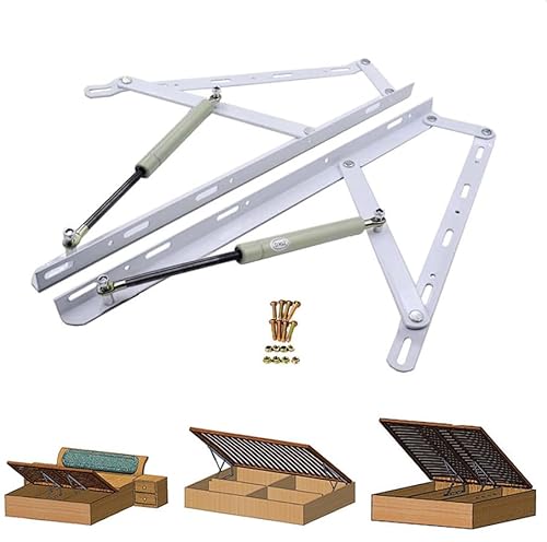 GPDNBIEU, Set bestehend aus zwei Betthebemechanismen, Federscharnieren, zusammenklappbaren Hebebeschlägen, passendem Zubehör for Bettscharniere, robusten Betterhöhungen(1100MM) von GPDNBIEU