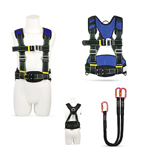 GPDNBIEU, Sicherheitsgurt for Luftarbeiten, Absturzsicherungsgurt mit selbsteinziehbarem Lanyard, Dachgurt-Sicherheitsset, Absturzsicherung, for Klettern(Blue,C) von GPDNBIEU
