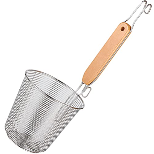 GPDNBIEU, Spinnensieb aus Edelstahlgeflecht mit Holzgriff, Nudelsieb, Spaghettilöffel, Schaumlöffel, Küchensieb, feines Sieb for Zuhause, M Körbe von GPDNBIEU