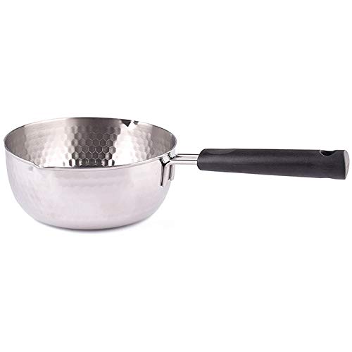GPDNBIEU, Traditioneller japanischer, antihaftbeschichteter 430-Edelstahl-Kochtopf, Milchsaucentopf, tiefer Fritteusentopf mit rutschfestem Isoliergriff(20cm/7.9in) von GPDNBIEU
