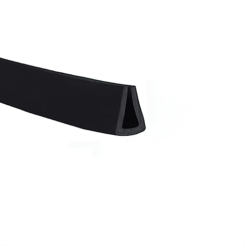 GPDNBIEU, U-Gummi-Dichtungsstreifen, U-Kanal-Gummikantenverkleidung, 1,9 m, schwarzer flacher Boden, U-Form, Kfz-Türkantendichtungs-Dichtungsstreifen(10mm x 6mm) von GPDNBIEU