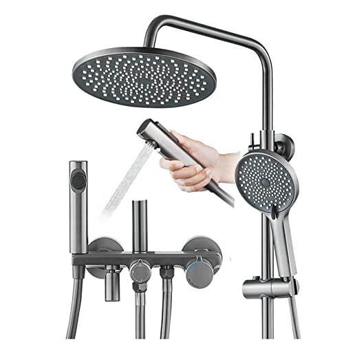 GPDNBIEU, Überkopf-Regenduschsystem for Badezimmer, mit Regenduschkopf, Wannenauslauf und Toiletten-Bidet-Sprühkopf, höhenverstellbare Dusche, s von GPDNBIEU