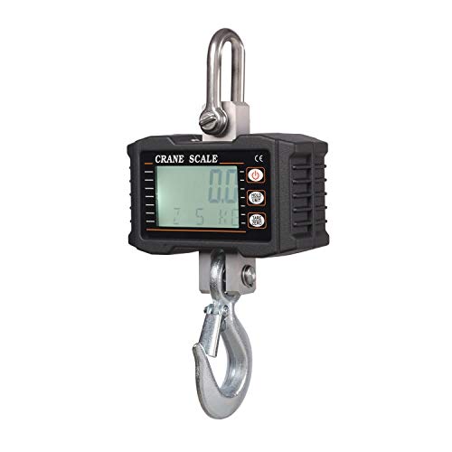 GPDNBIEU, Waage mit Gehäuse aus Aluminiumguss. Digitale Handkranwaage mit LCD-Display und Hintergrundbeleuchtung. Präzisions-Hängewaage aus kompaktem legiertem Stahl(Black,500KG/10kg) von GPDNBIEU