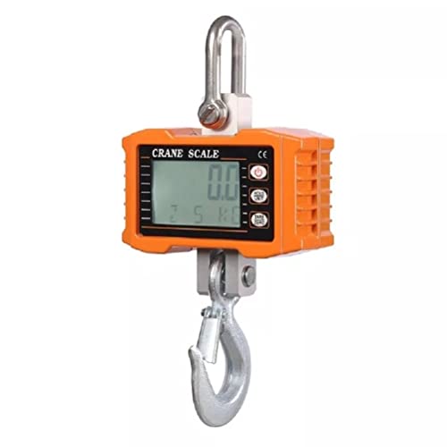 GPDNBIEU, Waage mit Gehäuse aus Aluminiumguss. Digitale Handkranwaage mit LCD-Display und Hintergrundbeleuchtung. Präzisions-Hängewaage aus kompaktem legiertem Stahl(Orange,1000KG) von GPDNBIEU