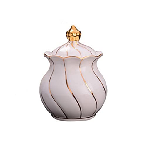 GPDNBIEU, Zuckerdose Edle Luxus Gold Line Cafe Coffee Shop Haushaltswürfel Zuckerdose Keramik Kaffeegeschirr Bonbonglas Zucker Vorratsschalen Dose von GPDNBIEU