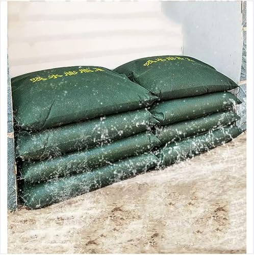 10 Sandfreie Hochwasserschutz-Sandsäcke Selbstansaugende Hochwasserschutz-Sandsäcke aus Segeltuch, geeignet for Hausveranden und Garagen(25x50cm) von GPECTIFO