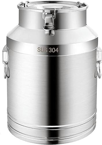 Edelstahl Milcheimer Fermentationsbehälter Edelstahlbehälter Milchdose für Produktion Luftdichte Lebensmittel Lagerung Fermentationseimer Glas versiegelt Snap Transportdosen Flüssigkeit Topf mit von GPECTIFO