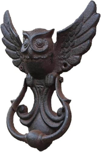 Eulenform, robuster Türklopfer aus Gusseisen for Garten, Holzhaus, Bauernhaus, klassischer Türringklopfer, einzigartig von GPECTIFO