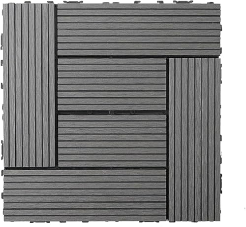 GPECTIFO 1 Stück langlebige ineinandergreifende Bodenfliesen for den Außenbereich, wasserdichter Schutzboden mit geprägtem Muster(Grigio) von GPECTIFO