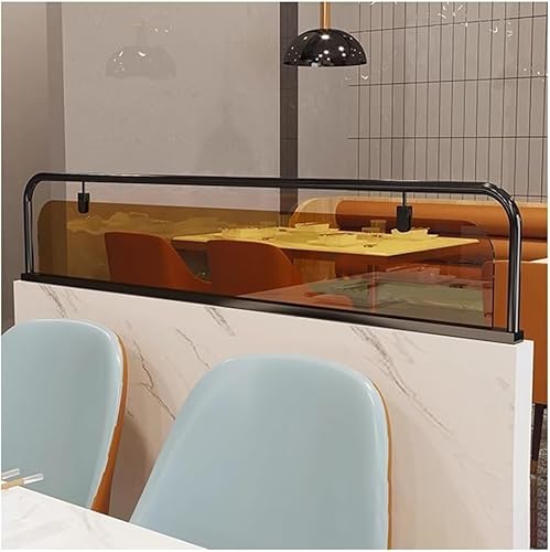GPECTIFO 1 stücke Esszimmer Arbeitsplatte Bildschirm Partition Mit Transluzenten Metall Rahmen Niedrigen Zaun(Black,120x25 cm) von GPECTIFO