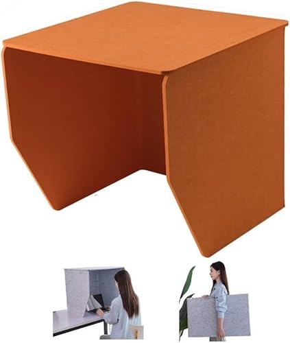 GPECTIFO 1 x Sichtschutz for den Schreibtisch, Aufnahmestudio, schalldichte Abdeckung for den Schreibtisch, geeignet for den Einsatz im Studio(Orange,60X60X60CM) von GPECTIFO