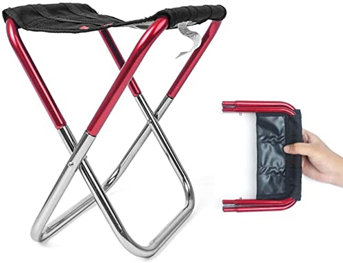 GPECTIFO Folding Chair The New Outdoor Simple Folding Stool Mini Portable Barbecue Fishing Folding Chair Train Line Up Maza Stool(Rosso) von GPECTIFO