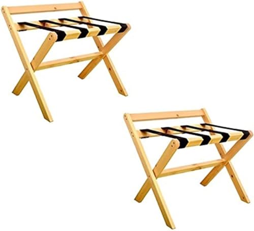 GPECTIFO Gepäckständer Gepäckständer - Kofferständer, Faltbare Garderobe for Zuhause, Hotel-Gepäckständer aus Massivholz(Natural,2pcs) von GPECTIFO