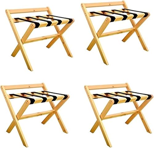 GPECTIFO Gepäckständer Gepäckständer - Kofferständer, Faltbare Garderobe for Zuhause, Hotel-Gepäckständer aus Massivholz(Natural,4pcs) von GPECTIFO