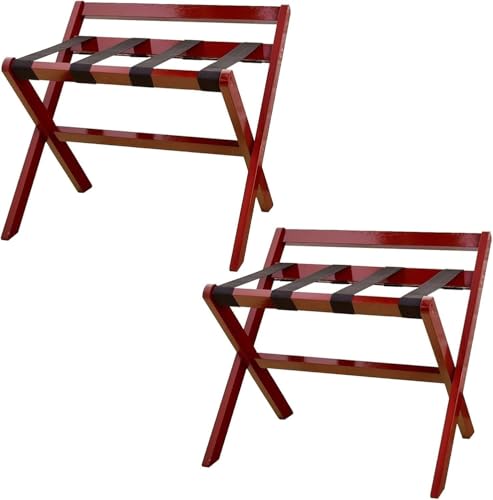 GPECTIFO Gepäckständer Gepäckständer - Kofferständer, Faltbare Garderobe for Zuhause, Hotel-Gepäckständer aus Massivholz(Rosso,2pcs) von GPECTIFO