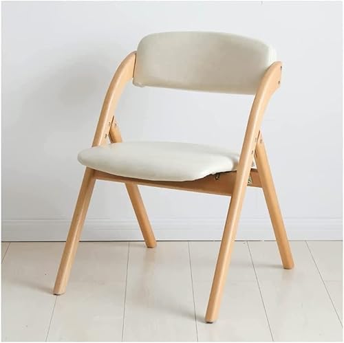 GPECTIFO Gepolsterter Klappstuhl mit Holzrahmen Abnehmbarer gepolsterter Event-Stuhl for Home Hotel Cafe Padded Dining Seat(Bianco) von GPECTIFO