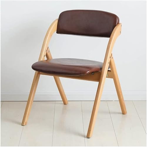 GPECTIFO Gepolsterter Klappstuhl mit Holzrahmen Abnehmbarer gepolsterter Event-Stuhl for Home Hotel Cafe Padded Dining Seat(Brown) von GPECTIFO