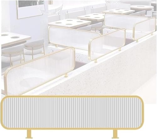 GPECTIFO Glastischteiler for Essbereiche, durchscheinender Design-Trenner, Mattes Finish, gestreifte Schreibtischtrennwand(Gold,30x50cm/11.8x19.69in) von GPECTIFO