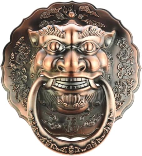GPECTIFO Haustür Antik Bronze Löwenkopf Türklopfer Klassischer Türgriff for Garten Holzhaus Türring Klopfer Einzigartig(Dia 22cm) von GPECTIFO