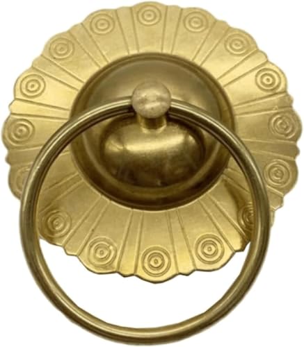 GPECTIFO Haustür Antik Massiv Messing Türklopfer Retro Stil Türgriff Klassischer Haustürring Klopfer Unikat(B,Dia 12.5cm) von GPECTIFO