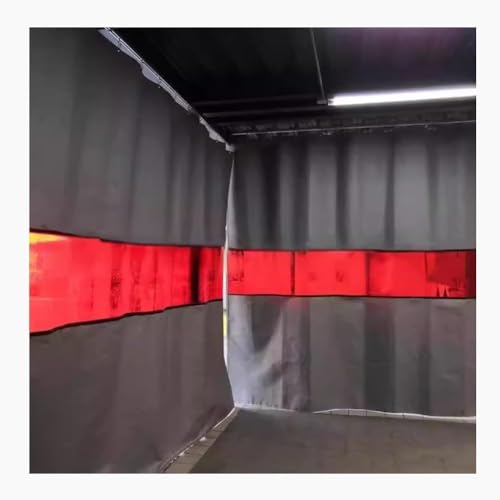 GPECTIFO Industrielle Schweißvorhänge mit roten Fensterpaneelen, Hochleistungs-Schweißschirme for Werkstätten, Schneidemaschinen(4.5X3M) von GPECTIFO
