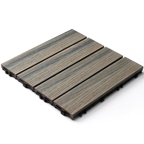 GPECTIFO Ineinandergreifende Terrassenfliesen for den Außenbereich, Holz-Kunststoff-Verbundfliesen for den Außenbereich, Garten, Weg, Terrasse, Fliesen, 1 Stück(Antique Wood) von GPECTIFO