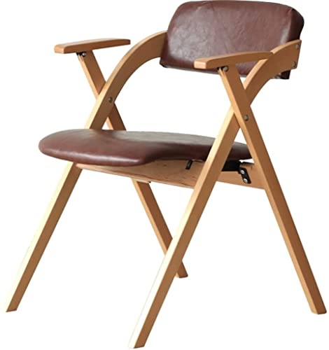GPECTIFO Klappstühle aus Holz Einfacher gepolsterter Klappstuhl, Armlehne Verstellbarer PU-Bürocomputerstuhl, kann 200 kg tragen von GPECTIFO