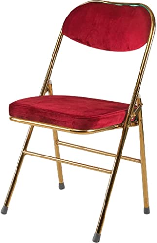GPECTIFO Klappstühle mit gepolsterten Sitzen Home Freizeit Schmiedeeisen Esszimmerstuhl, Modischer Klappsessel for Bekleidungsgeschäft Café, Lager 100 kg von GPECTIFO