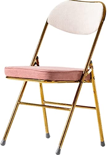 GPECTIFO Klappstühle mit gepolsterten Sitzen Home Freizeit Schmiedeeisen Esszimmerstuhl, Modischer Klappsessel for Bekleidungsgeschäft Café, Lager 100 kg von GPECTIFO