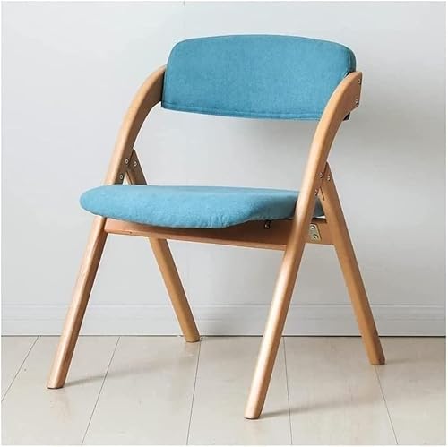 GPECTIFO Klappstuhl le Holzrahmen Event Chair Bequemer Abnehmbarer gepolsterter Sitz Esszimmerstühle Home Lounge Chair(Blu) von GPECTIFO