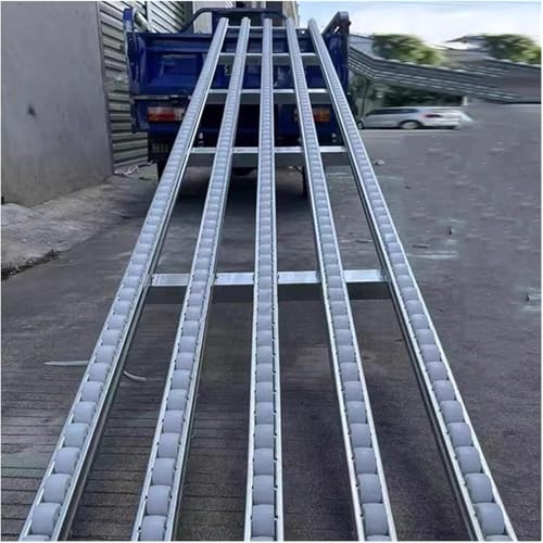 GPECTIFO Leichtes Förderband, Nicht angetriebene Rollenbahnschienen, ABS-Kunststoffrolle mit rostfreiem Rahmen, spleißbare Schaufel-Entladerolle for Lagerhallen(Silver-(w) 40cm,(L) 200cm) von GPECTIFO