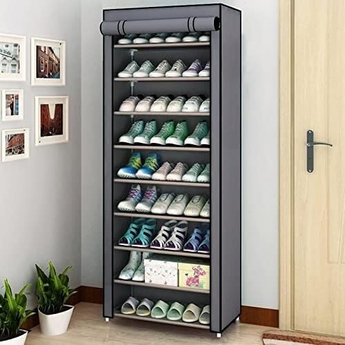 GPECTIFO Mehrstöckiger Schuhschrank, Schrank, Foyer, platzsparendes Schuhschrank-Aufbewahrungsregal, Haushaltsmöbel-Schuhregal (Color : Gray 9l) von GPECTIFO