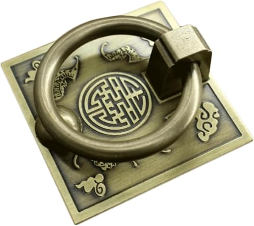 GPECTIFO Messing Türklopfer Retro Chinesischen Stil Türklopfer Haustür Türring Klopfer for Haustür Griff Dekor Einzigartig(Bronze,13cm) von GPECTIFO