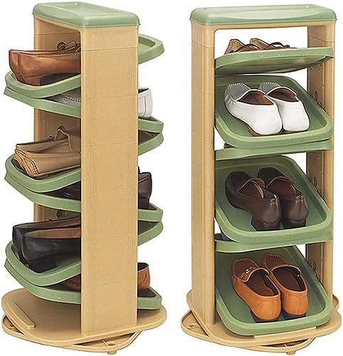 GPECTIFO Schuhregal, einfacher mehrschichtiger Schuhschrank, 10-lagiges Schuhregal im Wohnzimmer, Schuhregal aus Kunststoff for den Eingangsbereich (grün/rosa) (Color : Green, Size : 8-Tier) von GPECTIFO