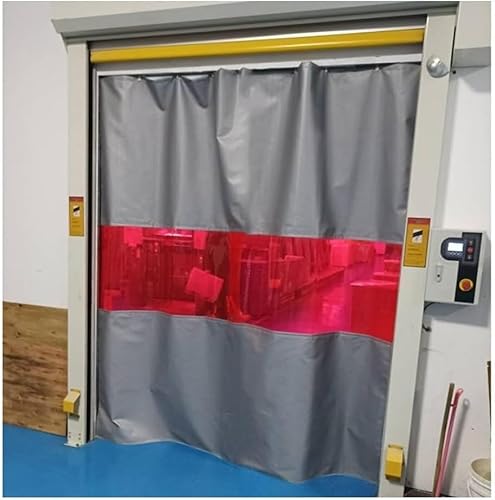 GPECTIFO Schweißerschutzvorhang, Schweißertrennwand mit rotem Sichtfenster - Fiberglas - schwer entflammbar - Werkstätten, Industriegelände(4X3M) von GPECTIFO