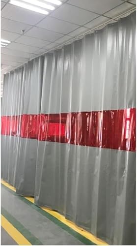 GPECTIFO Schweißerschutzvorhang mit rotem Sichtfenster, Schweißerschutzdecke mit Ösen - Maschinenräume, Werkstätten(9.5X2.5M) von GPECTIFO