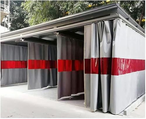 GPECTIFO Schweißschutzwand mit rotem transparentem Fenster, flammhemmend – Abgrenzung von Arbeitsbereichen, 20 mil Industriedecke for Lager und Werkstätten(6X2.5M/19.7x8.3FT) von GPECTIFO
