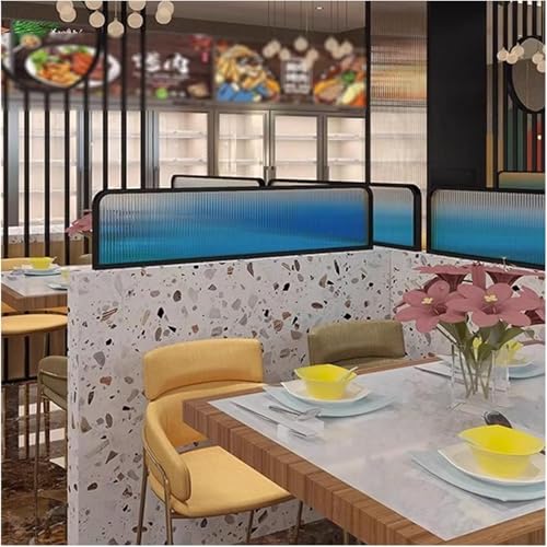 GPECTIFO Trennwände for Essbereiche Erhöhte Arbeitsplatte Gestreiftes Glas Restaurant Dekorative Trennwände(Blu,11.8x23.6in) von GPECTIFO