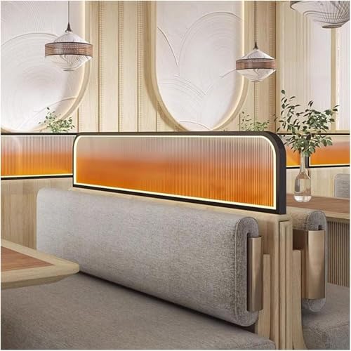 GPECTIFO Trennwände for Essbereiche Erhöhte Arbeitsplatte Gestreiftes Glas Restaurant Dekorative Trennwände(Orange,19.6x35.4in) von GPECTIFO