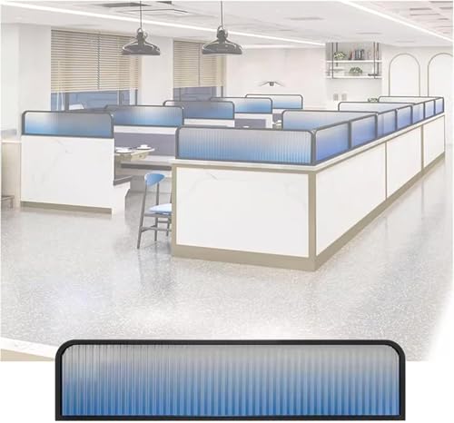 GPECTIFO Trennwände for Essbereiche Farbverlaufsfarbe gestreifte Glas-Restaurant-Trennwände transluzente Arbeitsplatten-Schreibtisch-Trennwand(11.8x31.4in) von GPECTIFO