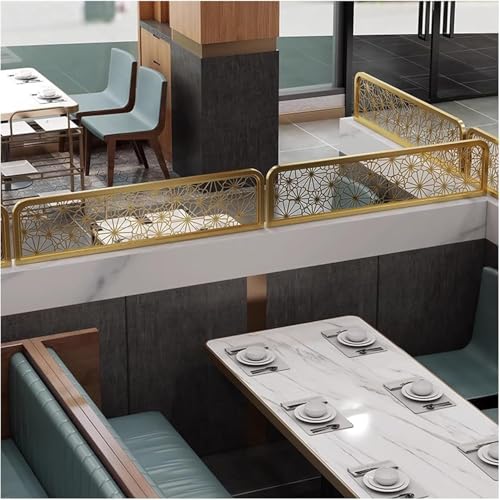 GPECTIFO Trennwände for Essbereiche Ironwork Büro Countertop Schreibtisch Trennwand 30cm Niedriger Zaun(Gold-a,60cm) von GPECTIFO