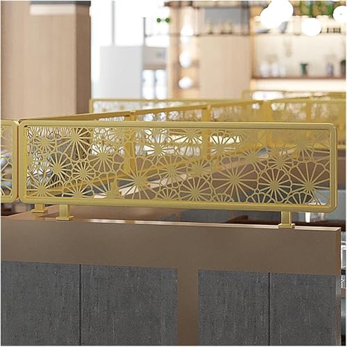 GPECTIFO Trennwände for Essbereiche Ironwork Büro Countertop Schreibtisch Trennwand 30cm Niedriger Zaun(Gold-b,70cm) von GPECTIFO