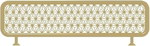 GPECTIFO Trennwand aus Metall mit halbsichtbarem Glas for Essbereiche, gestreiftes Design, ideal for Büro, Restaurant, Hotel(Gold,50x90cm/19.68x35.43in) von GPECTIFO