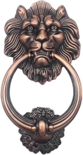 GPECTIFO Türklopfer mit Löwenkopf, Antik-Bronze, klassischer Türklopfer, Bronze, Möbel, Wohndekor, Türgriff, Unikat(B) von GPECTIFO