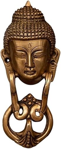 GPECTIFO Vordertür Messing Buddha Kopf Skulptur Tür Griff Vintage Tür klopfen for Haus Tür Ring Klopfer einzigartig von GPECTIFO