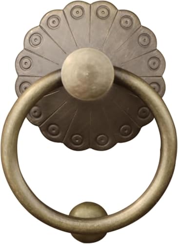 GPECTIFO Vordertür Metall Messing Tür Ring Klopfer Antike Tür Knocker for Home Tür Griff Dekorative Klopfer Einzigartige(B,Ring Dia 8cm) von GPECTIFO